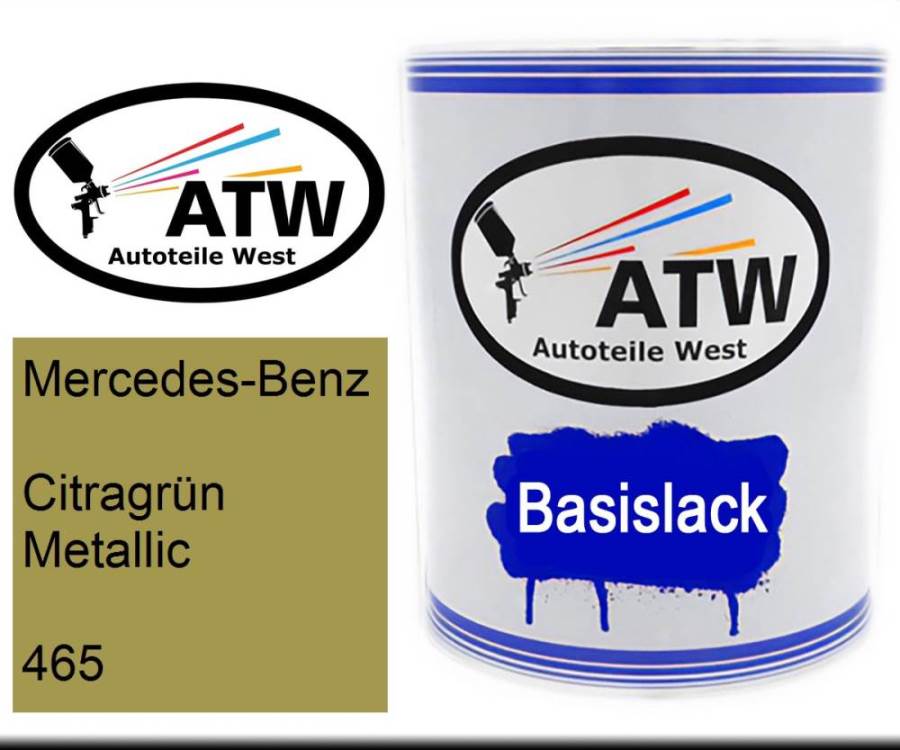 Mercedes-Benz, Citragrün Metallic, 465: 1L Lackdose, von ATW Autoteile West.